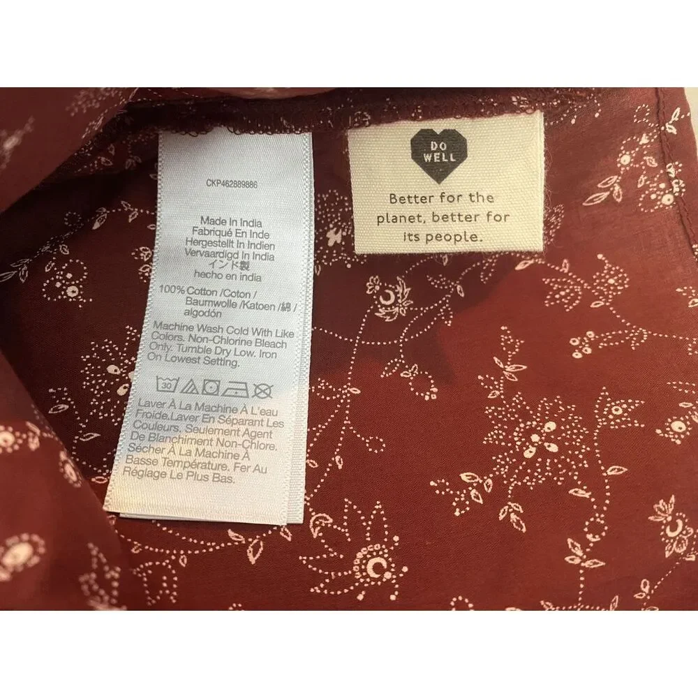 NWT Madewell Floral V-Neck Top‎ Sz S